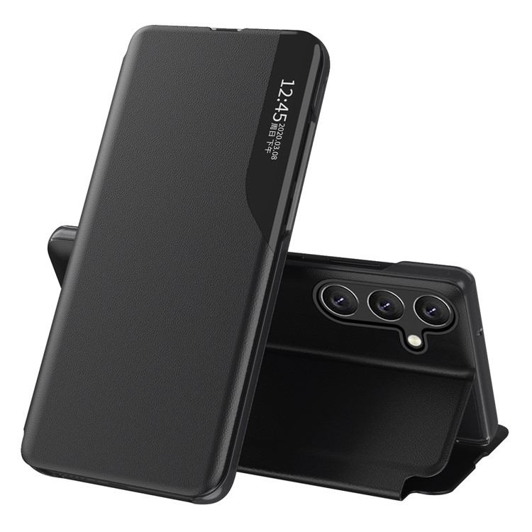 Case Samsung Galaxy A54 5G # Pre-Order * CLEAR View Window Anti-Scratch Flip ฝาครอบโทรศัพท์หนังพร้อมขาตั้ง *