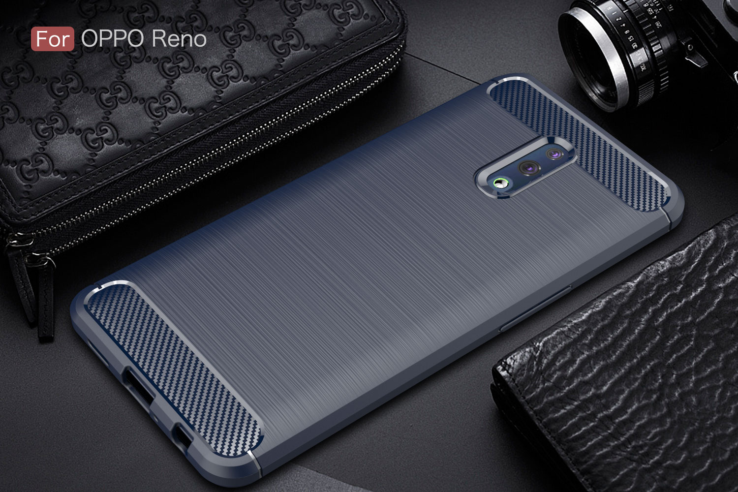 Case OPPO Reno / Pre-order * เคส TPU แบบคาร์บอนไฟเบอร์ทำจากวัสดุ TPU คุณภาพสูงปลอดสารพิษและทนทาน *