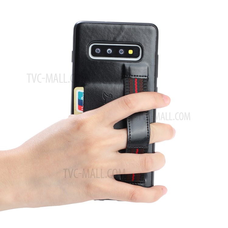 Case Samsung Galaxy S10 / Pre-Order * Finger Grip Holder หนังเคลือบ Holder TPU ช่องบัตร *