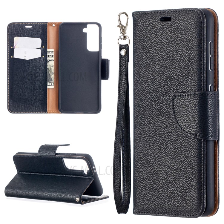 Case Samsung Galaxy S21 5G / Pre-Order * เคสโทรศัพท์ลายลิ้นจี่พร้อมกระเป๋าสตางค์หนัง *