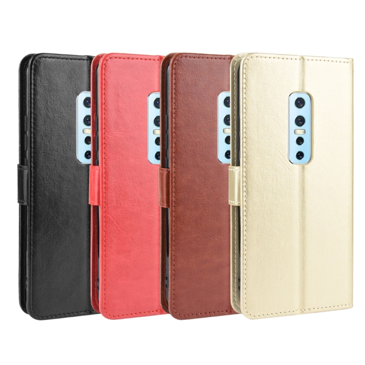 Case Vivo V17 Pro # Pre-Order * เคส Retro Crazy Horse Texture ซองหนังพลิกแนวนอนพร้อมตัวยึดและช่องเสียบการ์ดและกรอบรูป -