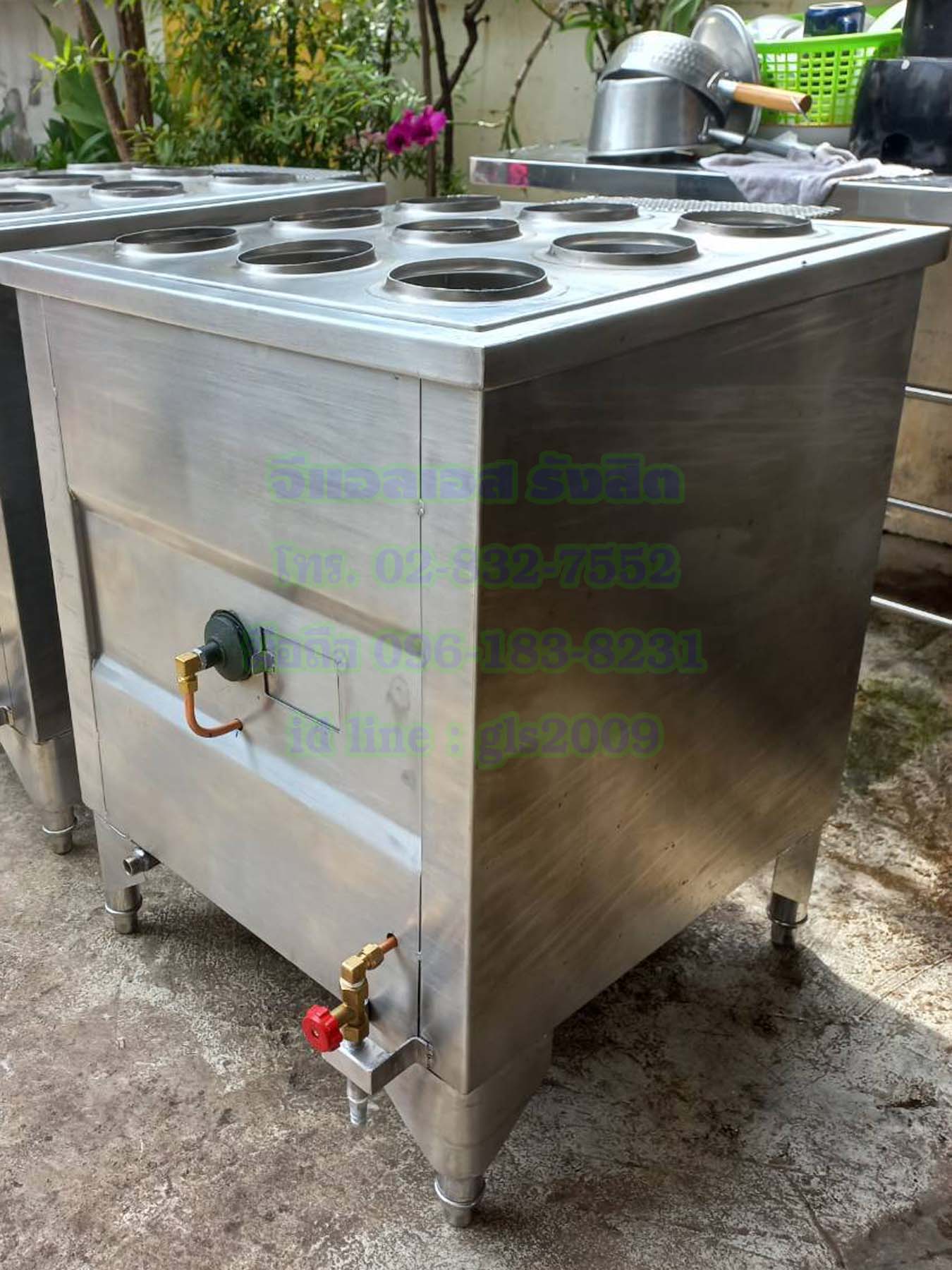 ตู้นึ่งติ่มซำแก๊ส9เข่ง