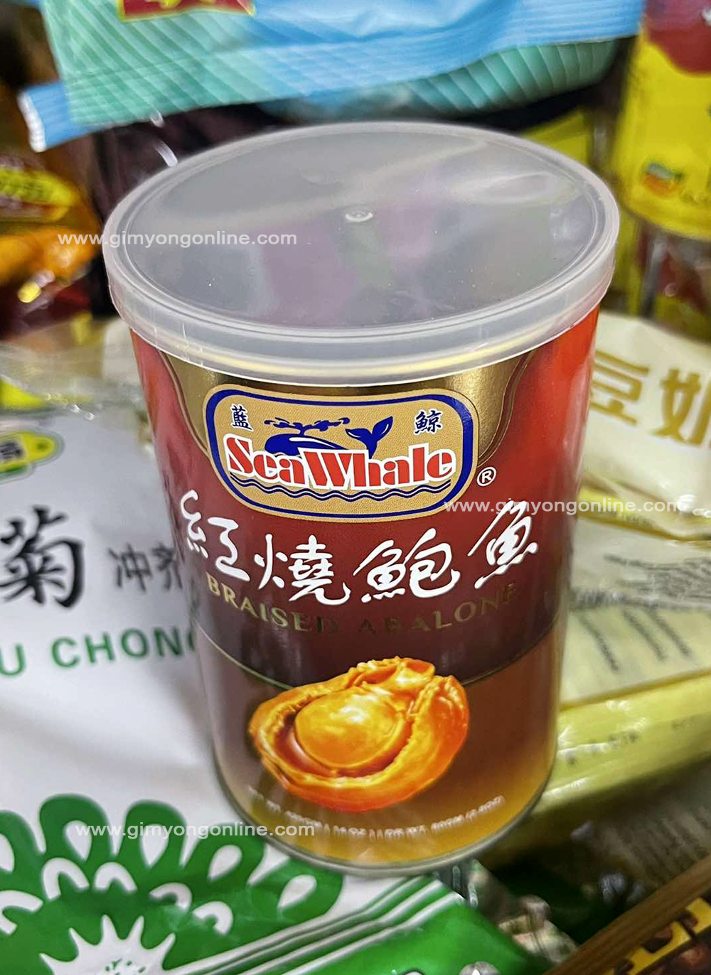 เป๋าฮื้อน้ำแดง กระป๋อง SeaWhale Braised Abalone จำนวน 5-6 ตัว