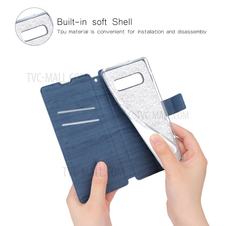 Case Samsung Galaxy S10 / Pre-Order * เคสลายไม้หนัง PU ยืนการ์ดสล็อตเคสTPU ด้วยเชือกแขวน *