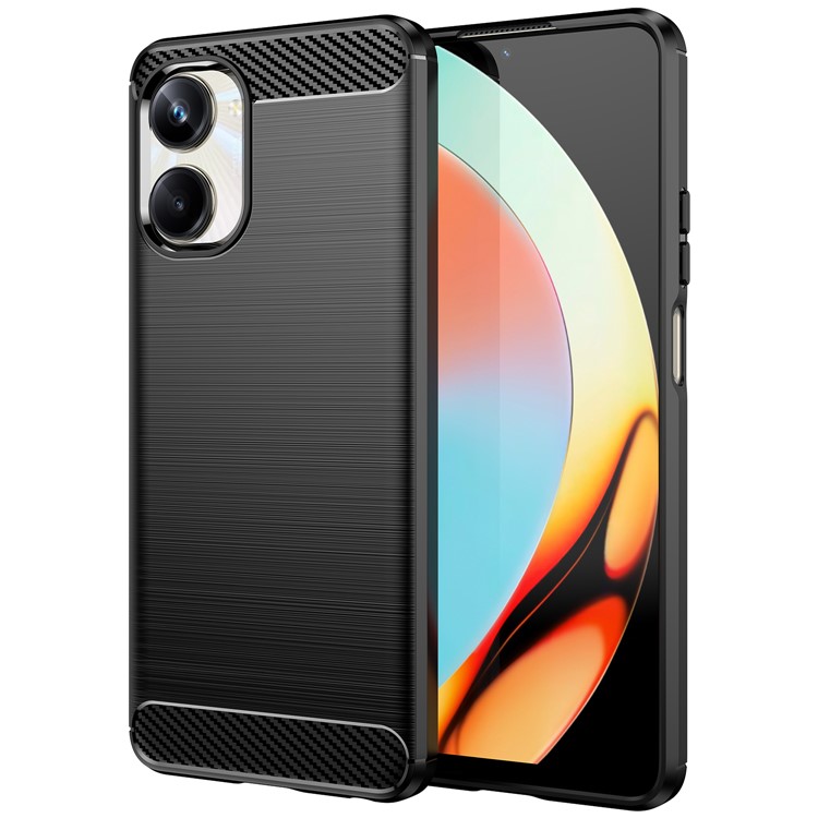 Case Realme 10 Pro 5G # Pre-order * เคสพื้นผิวคาร์บอนไฟเบอร์แปรงพื้นผิวเคสโทรศัพท์ Soft TPU *