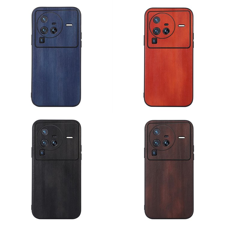 Case Vivo X80 Pro # Pre-orde * เคสไฮบริดเคลือบหนัง PU แบบมีพื้นผิว ฝาครอบโทรศัพท์ป้องกันรอยขีดข่วนที่แม่นยำของกล้อง *