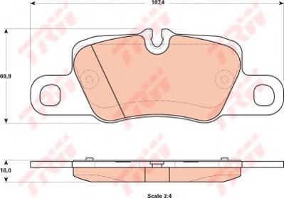 ผ้าดิสเบรคหลัง PORSCHE PANAMERA / Rear Brake Pads, 97035294904, B1849