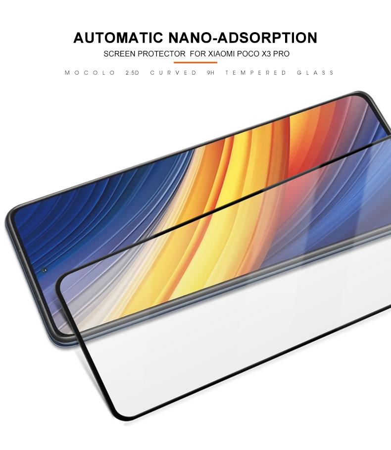 กระจกกันรอย Xiaomi Poco X3 Pro # Pre-Order * MOCOLO ผ้าไหมพิมพ์ HD กาวเต็มครอบคลุมเต็มกระจกกันรอยหน้าจอ *