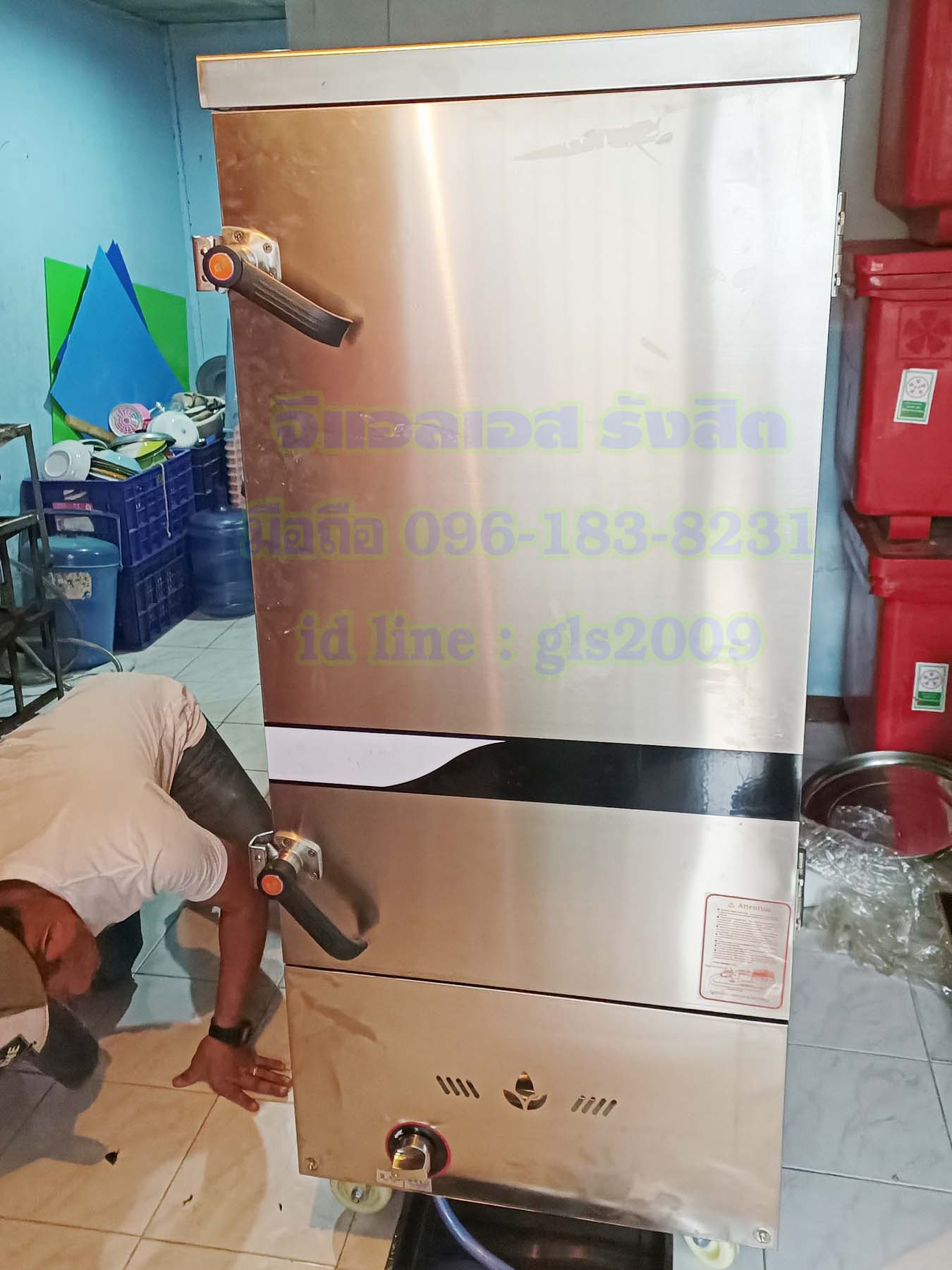 ตู้หุงข้าวไอน้ำ12ถาดใช้แก๊ส