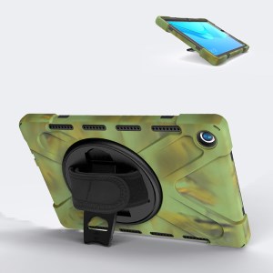 Case Huawei MediaPad M5 Pro / Pre-Order * เคสขาตั้งแบบหมุนได้ 360 องศา PC + เคสซิลิโคน Combo พร้อมสายคล้องมือ *