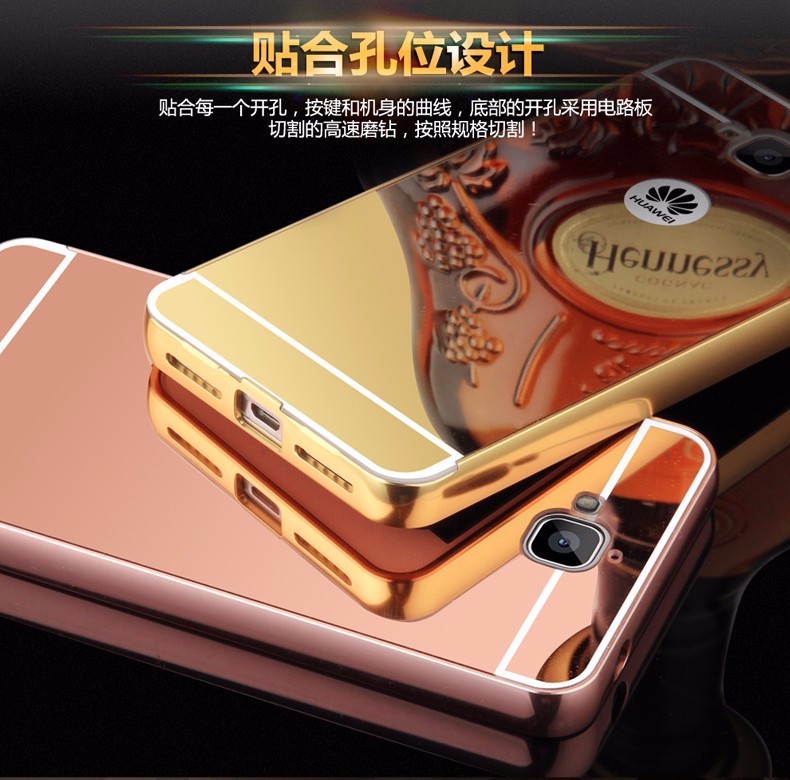 Case Huawei Y6 / Pre-order * Bumpers 2in1 แกร่งกันชนโลหะ + พลาสติกแผ่นหลังเงาเหมือนกระจก *