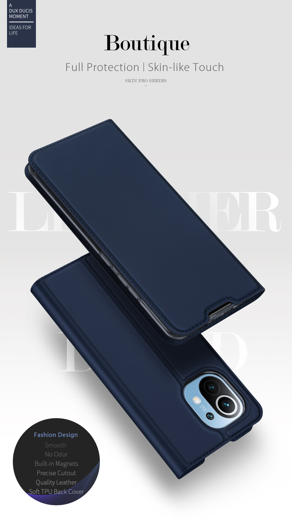 Case Xiaomi Mi 11 5G # Pre-Order * DUX DUCIS นี้มีสไตล์ธุรกิจที่เรียบง่ายและโครงสร้างตัวเครื่องที่บาง หนัง PU เคลือบเงาที่คัดสรรมาเป็นอย่างดี *