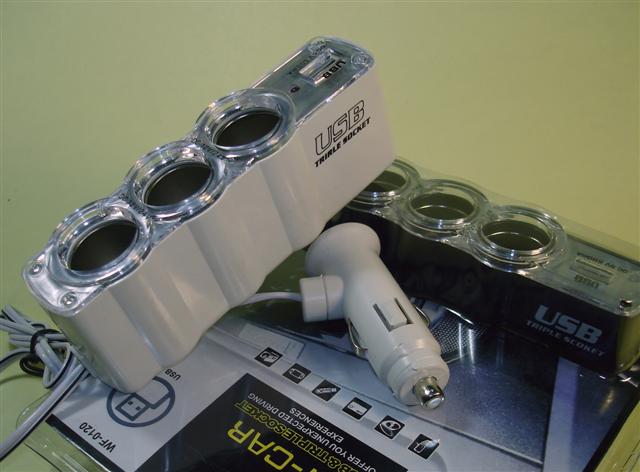 ช่องจุดบุหรี่ 3ช่อง+1USB