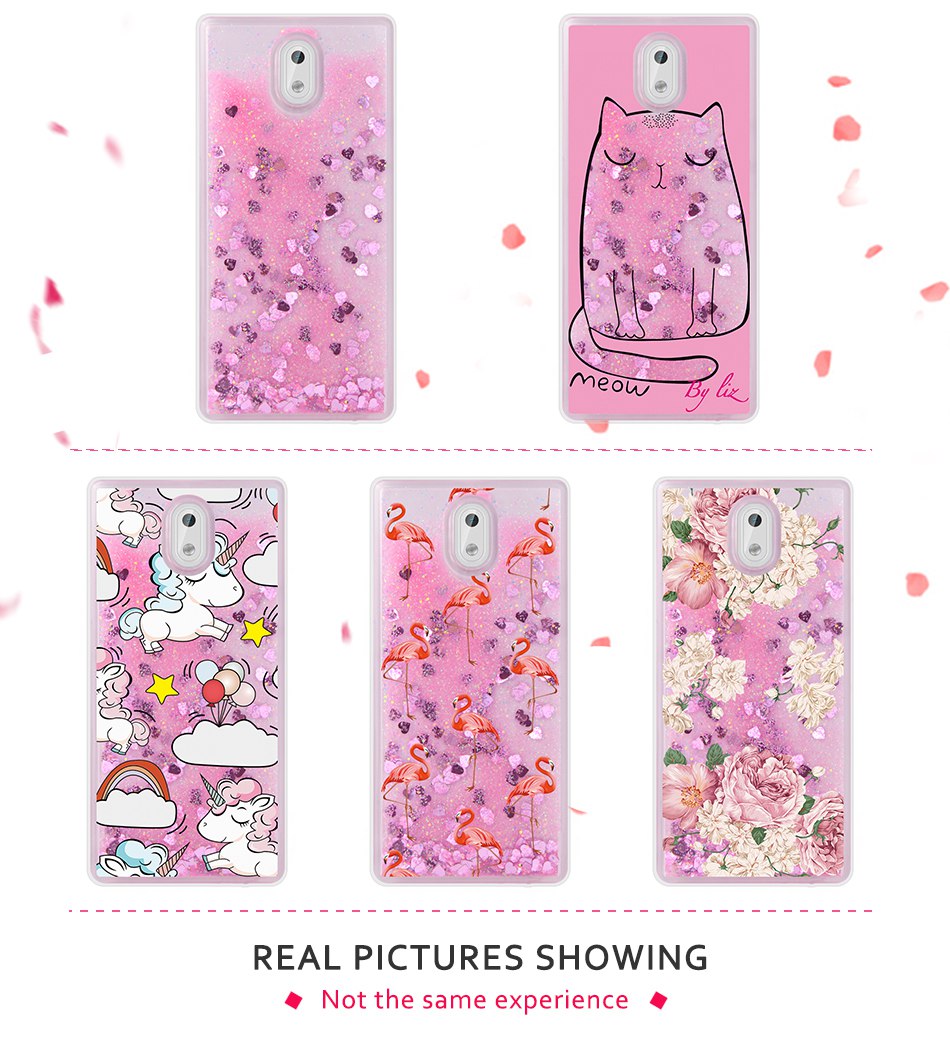 Case Nokia 3 / Pre-order * เคส ซอฟท์Silicon อัลตร้าบาง+ G Litterเหลวดาวตกทรายเลื่อมใส *