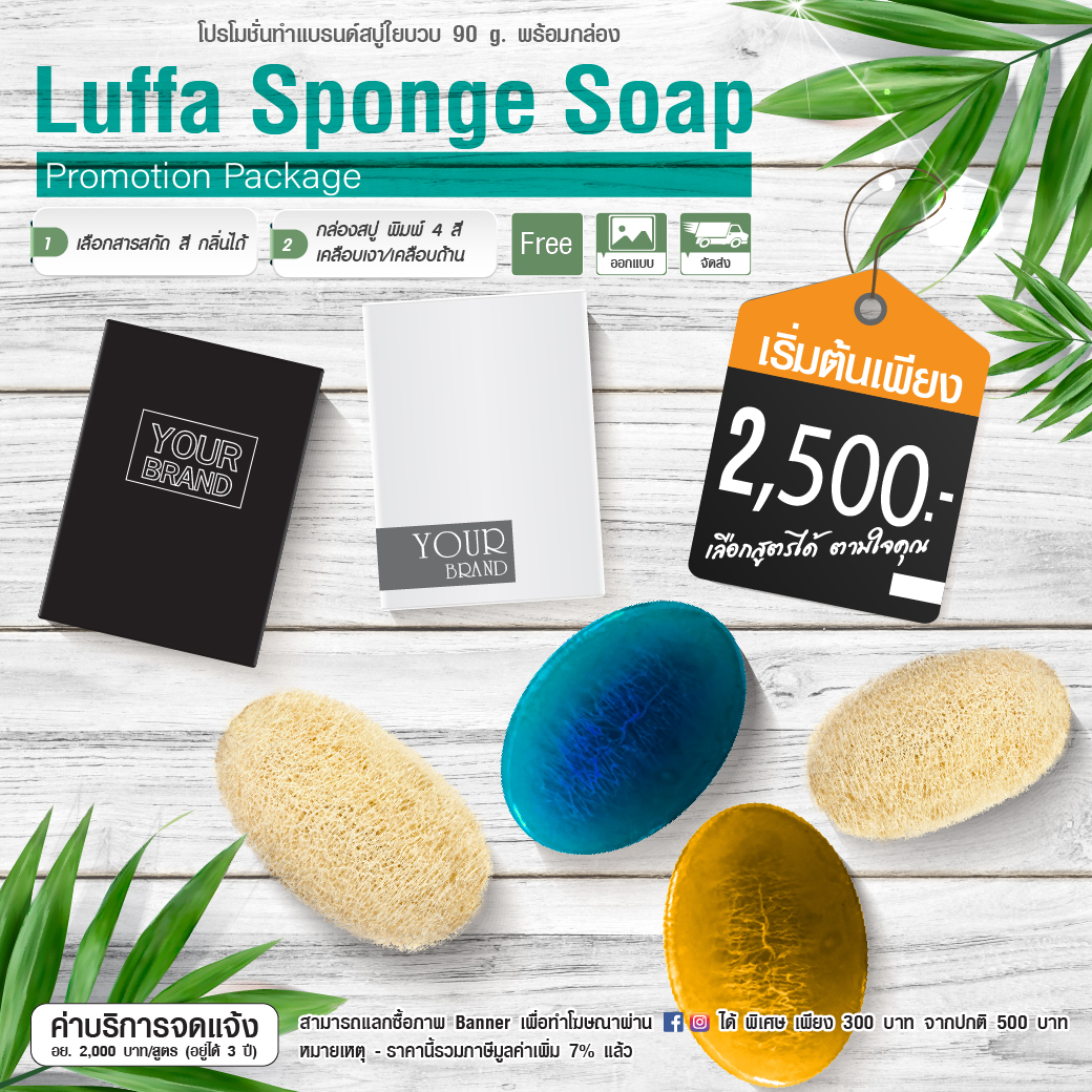 Luffa Sponge Soap Promotion Package : โปรโมชั่นทำแบรนด์ สำหรับสบู่ใยบวบ พร้อมกล่อง
