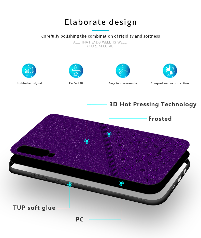 Case Huawei P30 / Pre-Order * PINWUYO ลัคกี้สตาร์ หนัง PU + PC + TPU วัสดุการป้องกันที่ดี *
