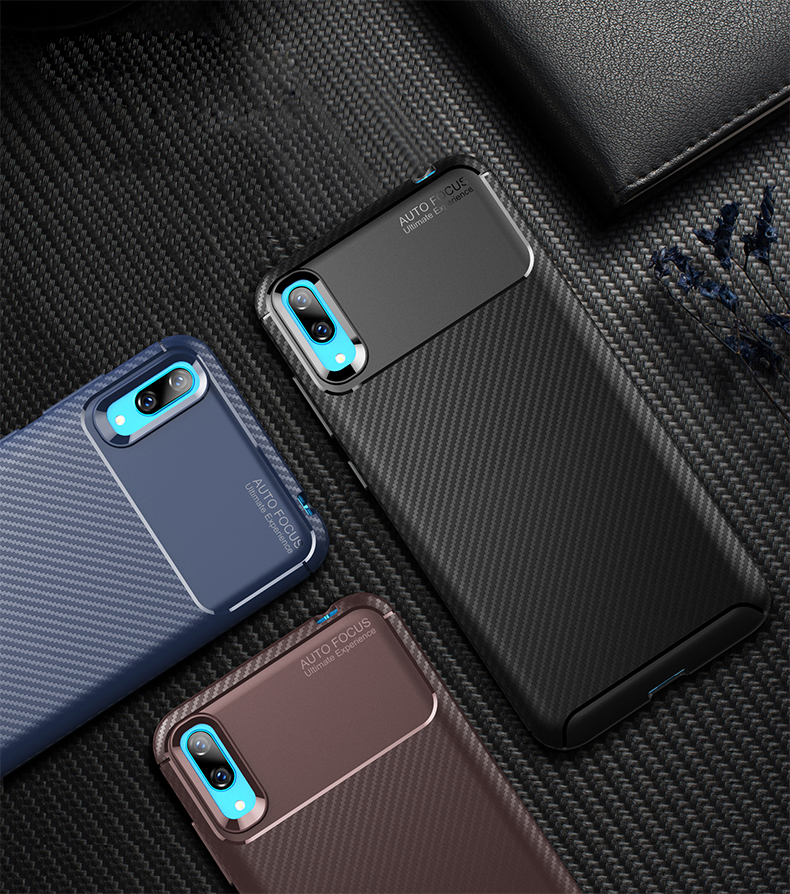 Case Huawei Y7 Pro 2019 / Pre-Order * เคส TPU แบบคาร์บอนไฟเบอร์ที่ทนการกระแทก *