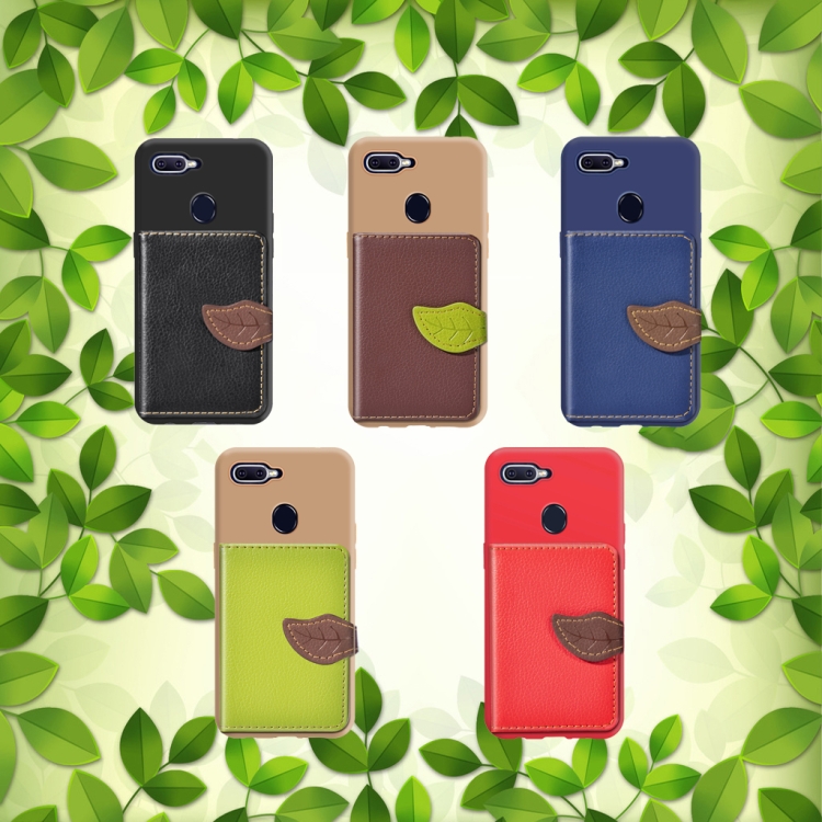 Case OPPO F9 / Pre-Order * เคสใบลิ้นจี่เนื้อลิ้นจี่ PU TPU พร้อมช่องเสียบการ์ด *