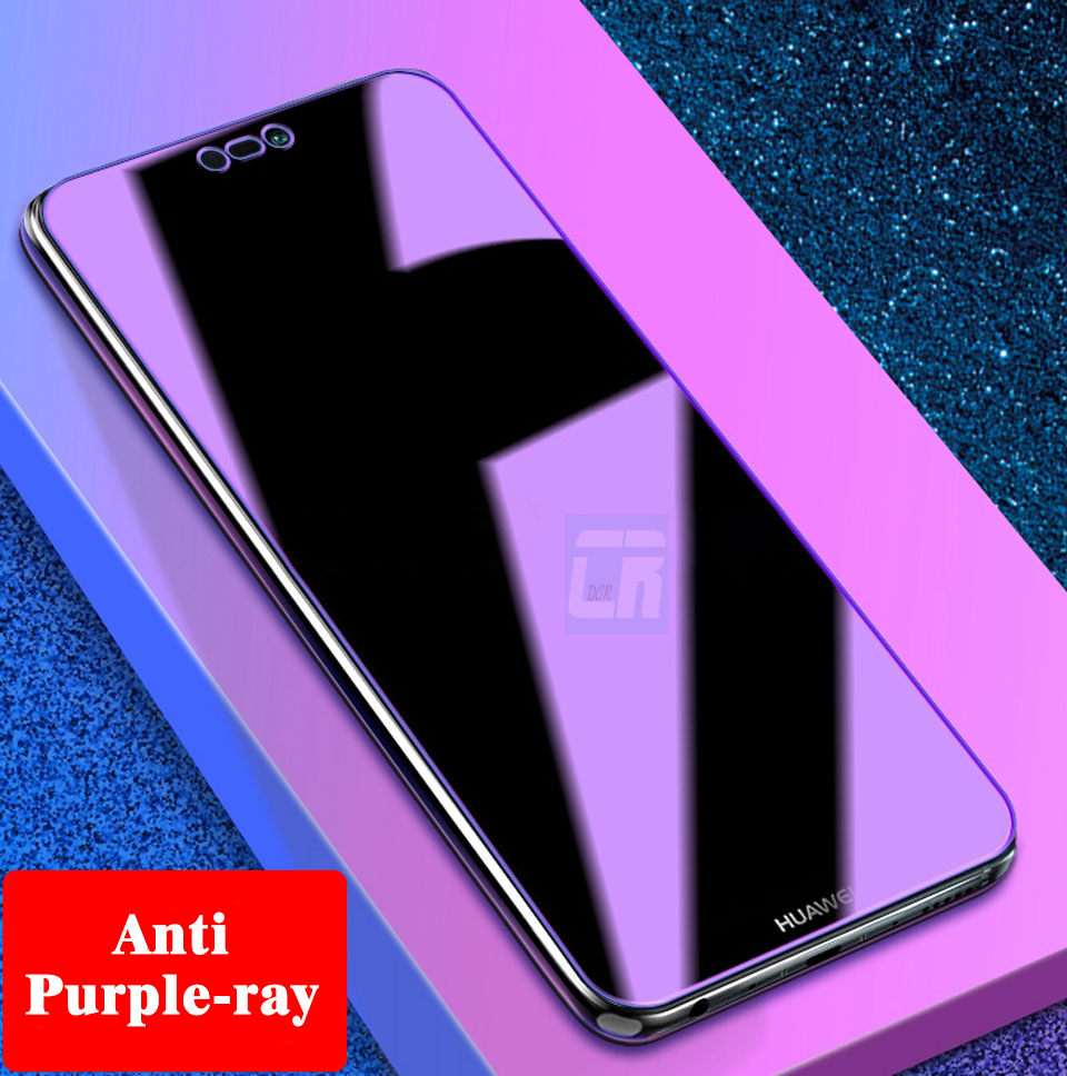 กระจกนิรภัย Huawei Y9 2019 / Pre-orde * DCR กระจกนิรภัยสีม่วง Anti-blue Light Tempered Glass *