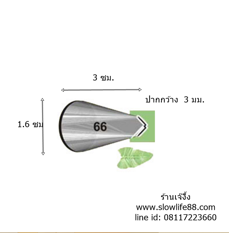 หัวบีบ เบอร์ 66 ใบไม้
