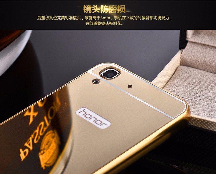 Case Huawei Y6ii / Pre-order * Bumpers 2in1 แกร่งกันชนโลหะ + พลาสติกแผ่นหลังเงาเหมือนกระจก *