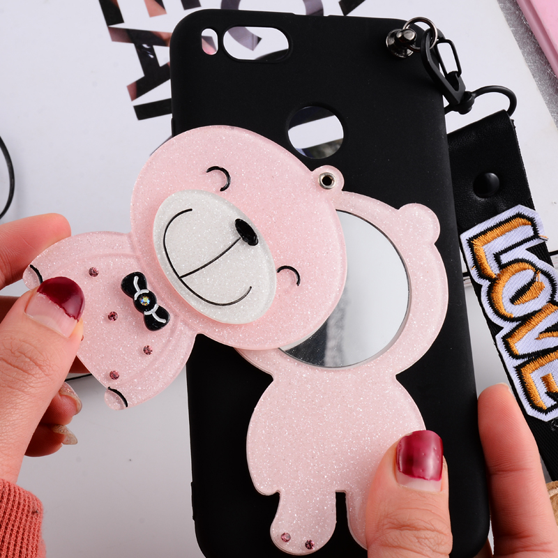Case Huawei P20 Pro / Pre-order * เคส 3D นิ่ม น่ารักหมีน้อยแขวน +กระจก *