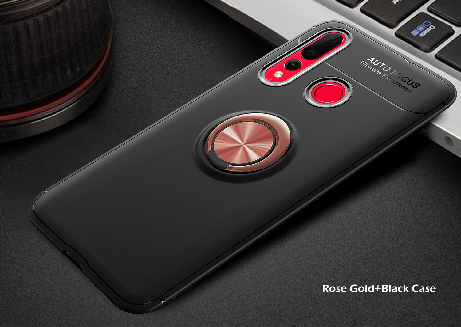 Case Huawei Nova 4 / Pre-Order * เคส TPU + แหวนนิ้ว + ขาตั้ง (Built-in โลหะแผ่นแม่เหล็ก) *