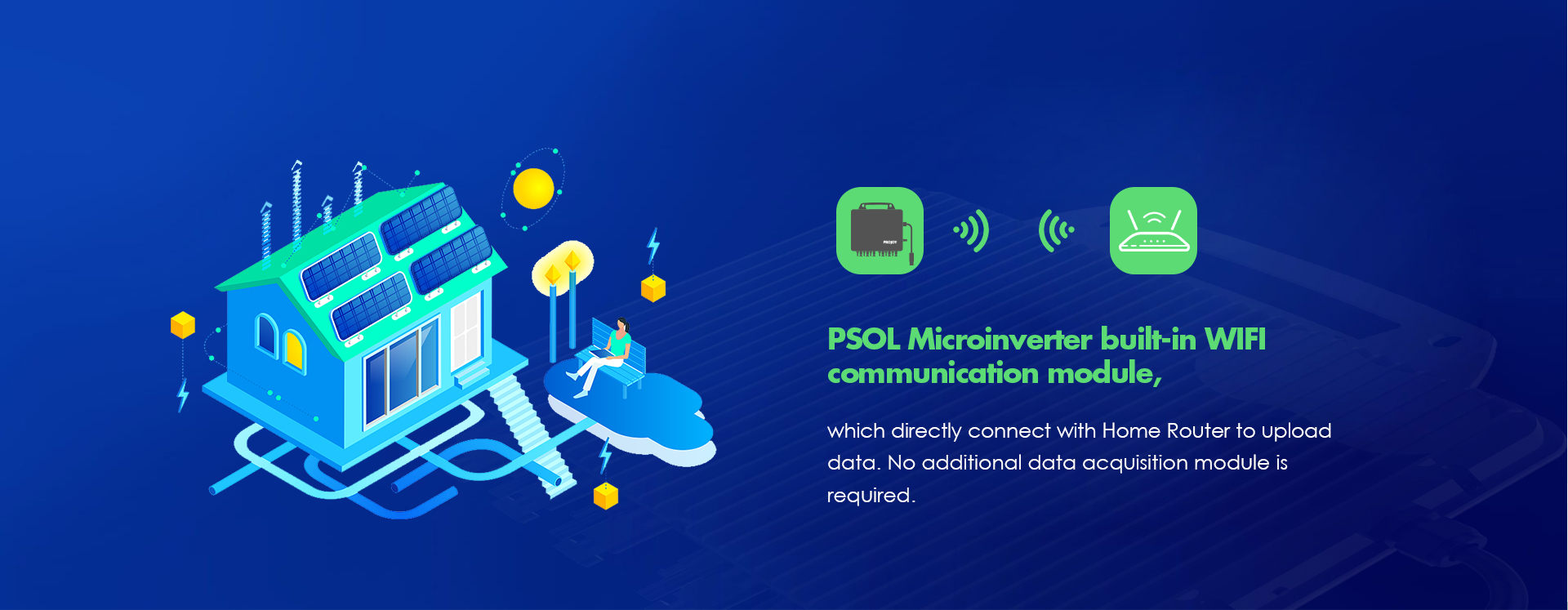 Projoy ไมโครอินเวอร์เตอร์ (Micro Grid Tie Inverter) ขนาด 3000W รุ่น PSOL-MS3000H