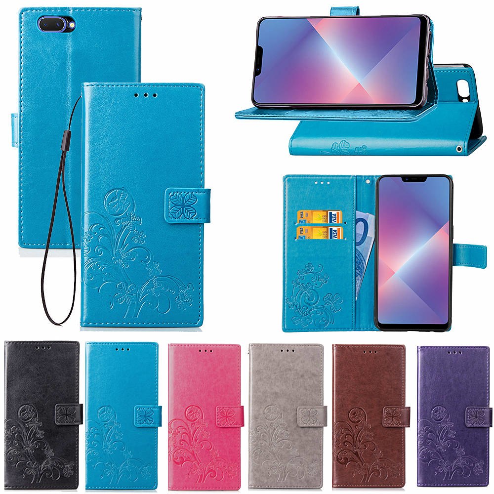 Case OPPO A3S / Pre-order * * เคสกระเป๋าสตางค์ พิมพ์ลายดอกไม้น่ารัก *
