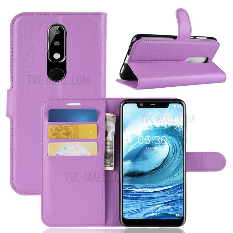 Case Nokia 6.1 Plus / Pre-order * ผิวลิ้นจี่ ช่องเสียบการ์ด Wallet และช่องใส่เงินสด *