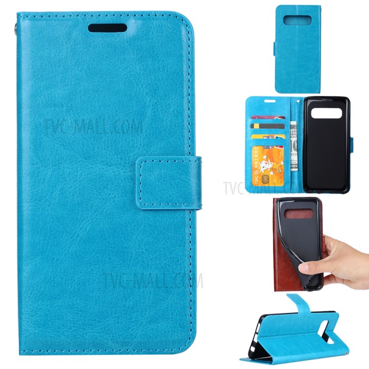 Case Samsung Galaxy S10 Plus / Pre-Order * เคสโทรศัพท์หนัง Crazy Horse Texture [Stand Wallet] การออกแบบกระเป๋าสตางค์: ช่องใส่การ์ด 2 ช่อง + ช่องใส่รูปภาพ 1 ช่อง + กระเป๋า 1 ช่อง *