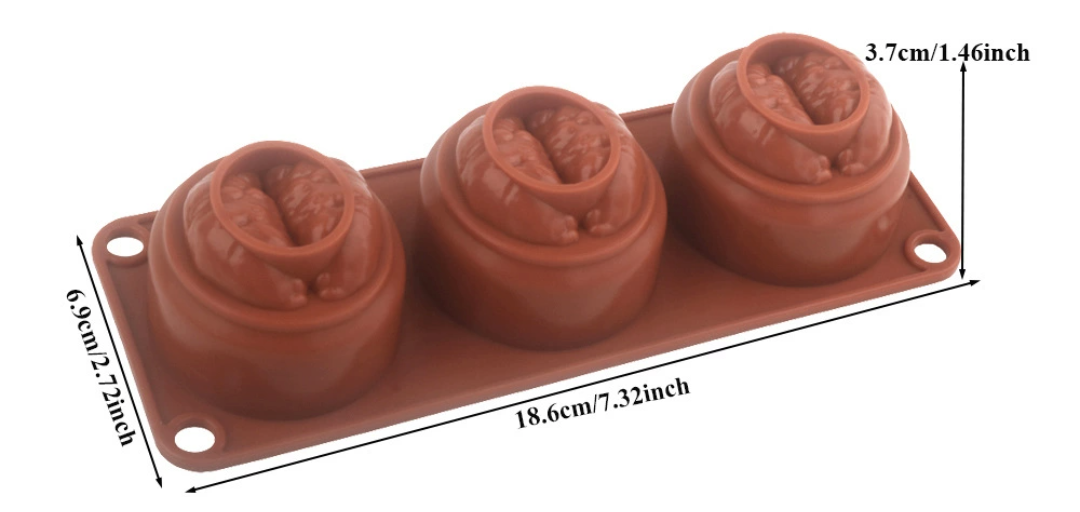 แม่พิมพ์ซิลิโคน ทุเรียน 3 ช่อง 5*2.5cm 53g 005224