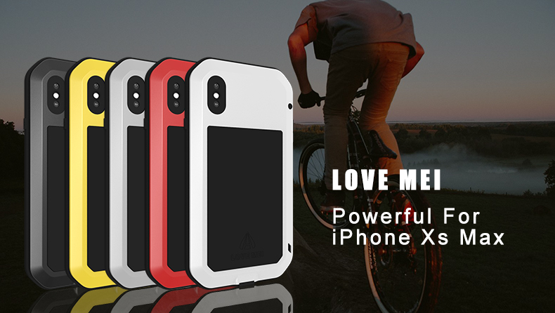 Case iPhone XS Max # Pre-Order * LOVE MEI เคสกันกระแทกกันฝุ่น วัสดุ: โลหะ + TPU + กระจกนิรภัยหุ้มเกราะ *