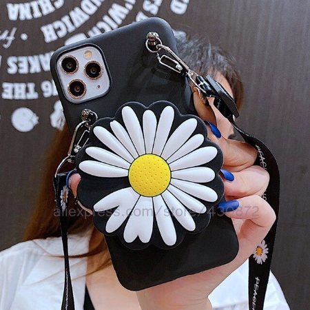 Case Huawei Nova 7 SE / Pre-order * 3D เคสซิลิคอนน่ารักดอกไม้การ์ตูนกระเป๋าโทรศัพท์พร้อมสายคล้อง *