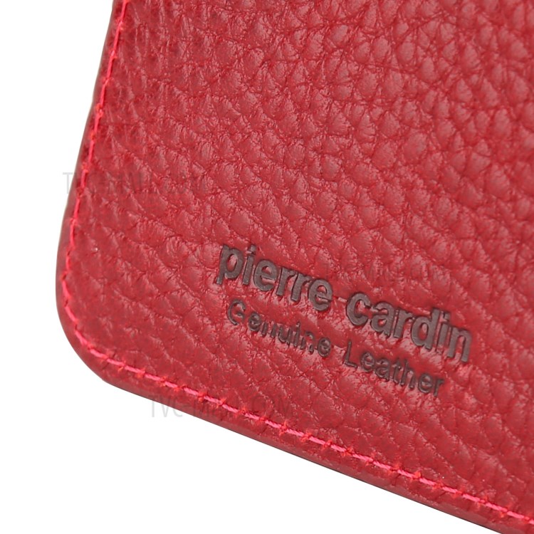 Case Samsung Galaxy S10 / Pre-Order * Pierre Cardin ผิวลิ้นจี่หนังวัวแท้กระเป๋าโทรศัพท์ฝาครอบพร้อมขาตั้ง *