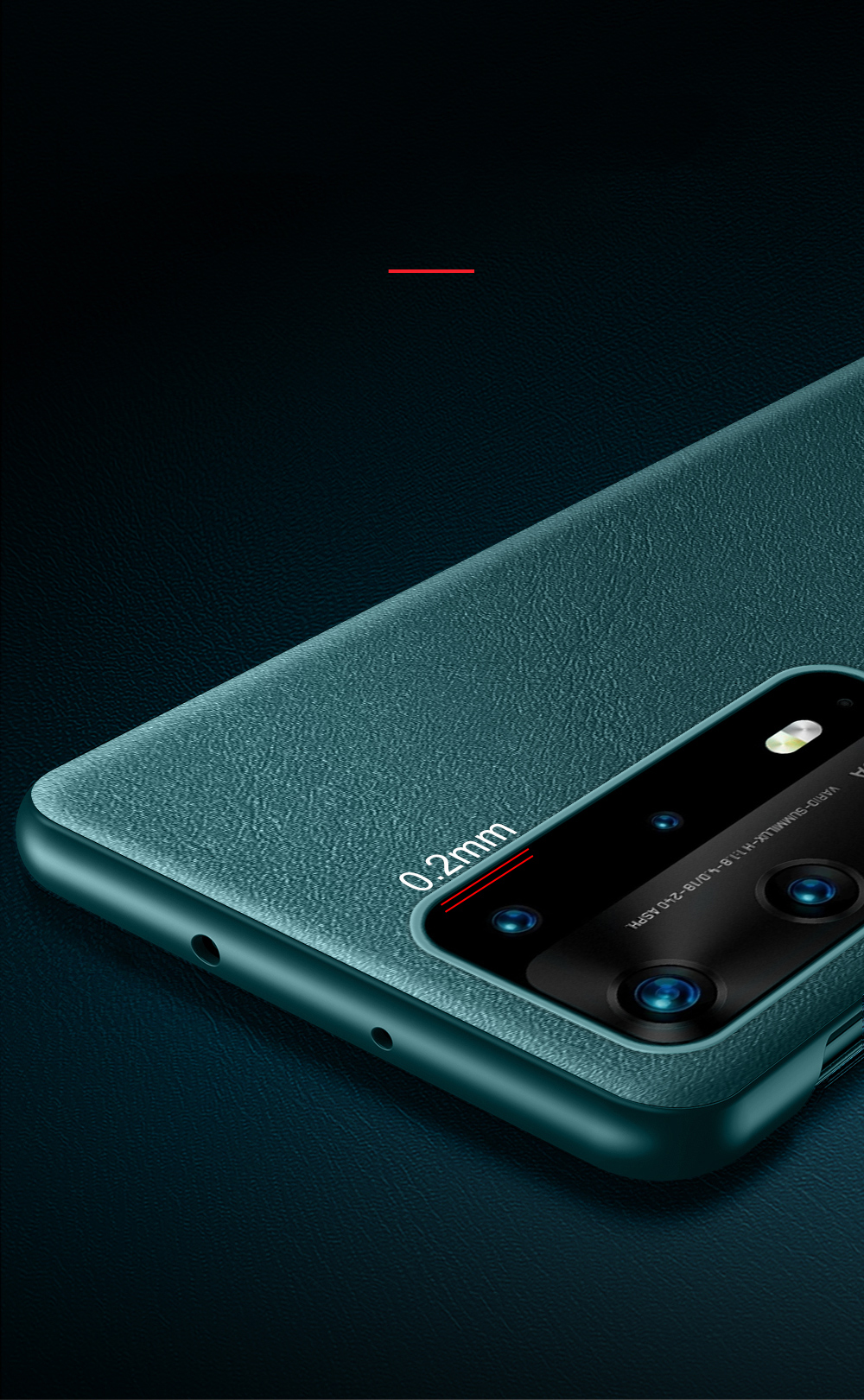 Case Huawei P40 Pro / Pre-order * หนังวัวแท้ + Phone พลาสติกปลอกคลุมด้วยดูหน้าต่าง ฟังก์ชั่นปลุกและนอนหลับอย่างชาญฉลาดประหยัดพลังงาน *
