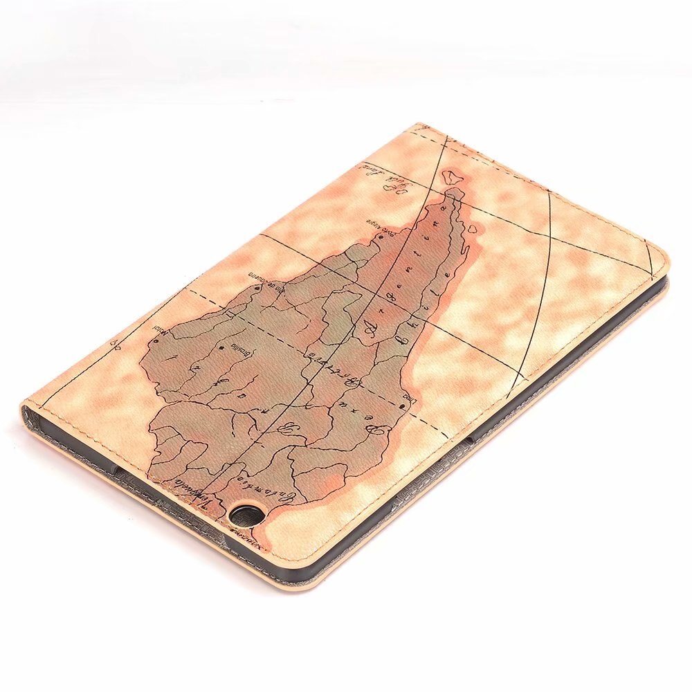 Case Huawei MediaPad M3 / Pre-order * พิมพ์ลายแผนที่ ช่องเสียบการ์ดหนัง PU ยืนพลิกปก *