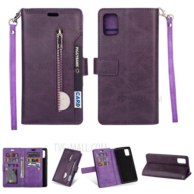 Case Samsung Galaxy Note 10 Lite / Pre-Order * Multi-slot พร้อมกระเป๋าสตางค์ Zippered Leather Stand Case *