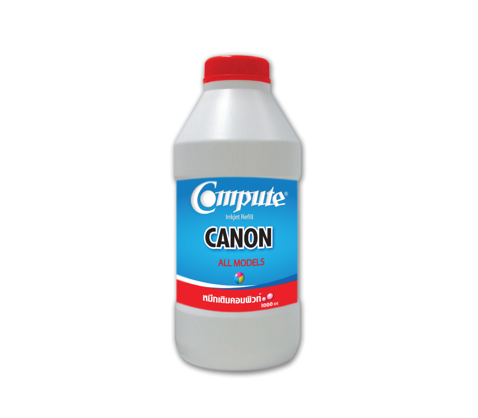 น้ำหมึกเติม (Refill Inkjet) คอมพิวท์ For CANON All model Magenta 1000CC สีแดง