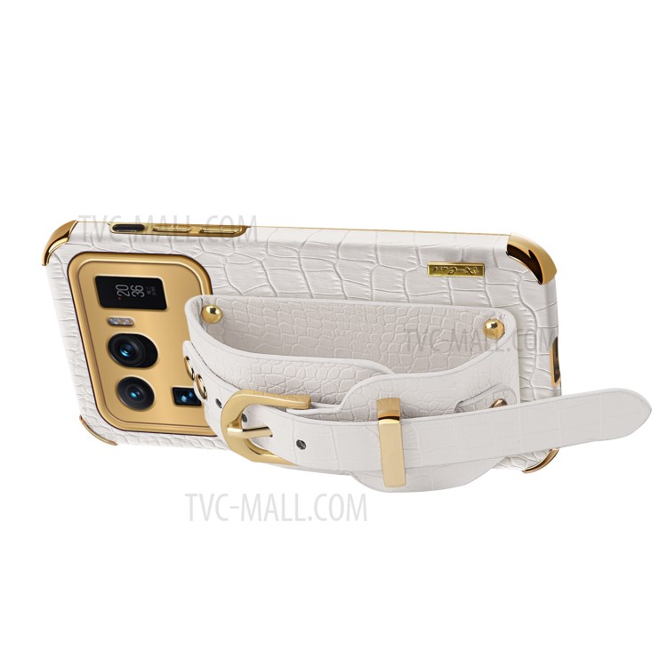 Case Xiaomi Mi 11 Ultra 5G # Pre-Order * 6D Electroplated จระเข้เนื้อสายรัดข้อมือออกแบบหนัง PU เคลือบ *