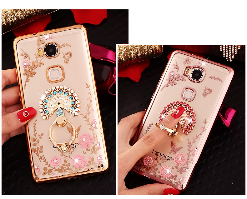 Case Huawei G7 Plus / Pre-order * เคสหรูหราเทคนิคการชุบทอง TPU ซิลิโคนอ่อนนุ่ม+ แหวน *