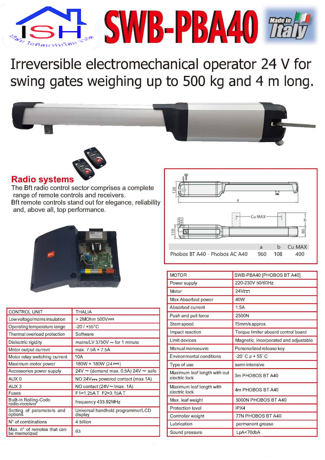 BFT-PHOBOS VELOCE B BT35