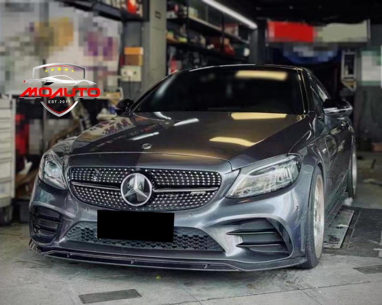 ลิ้นหน้าเพียวคาร์บอนแท้สำหรับ C CLASS W205 AMG M2 2019-2022 ( Facelift )