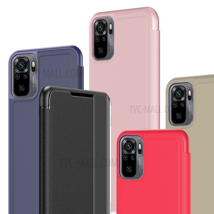 Case Xiaomi Redmi Note 10 4G / Note 10S # Pre-Order * เคส Window Flip Leather ทำจากวัสดุหนัง PC + PU หน้าต่างโปร่งแสงเพื่อให้ดูข้อมูลได้ง่าย *