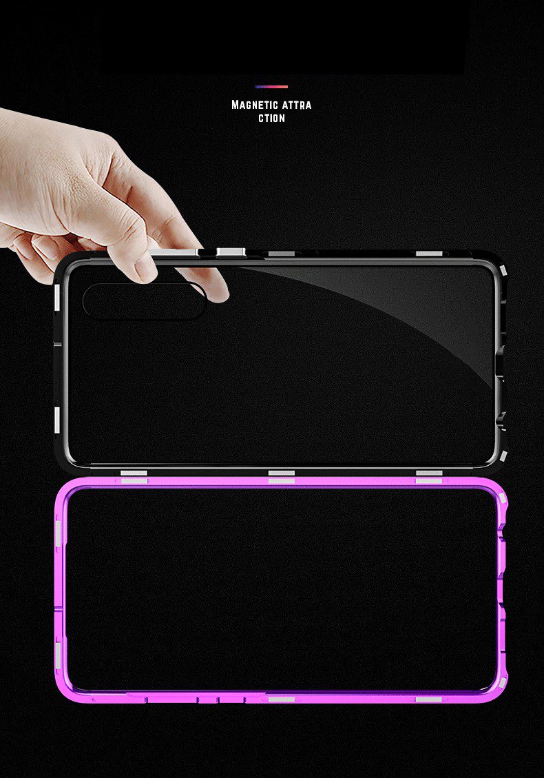 Case Huawei P30 / Pre-Order * เคสกรอบโลหะแม่เหล็กที่ถอดออกได้ + กระจกนิรภัยด้านหลังฝาครอบไฮบริด *