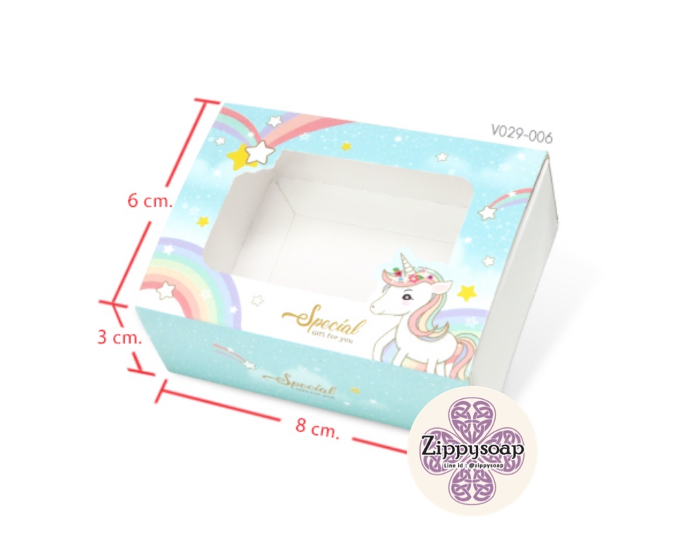 กล่องใส่สบู่เล็กยูนิคอน 6 x 8 x 3 ซม 60ชิ้น 005860