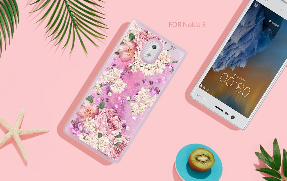 Case Nokia 3 / Pre-order * เคส ซอฟท์Silicon อัลตร้าบาง+ G Litterเหลวดาวตกทรายเลื่อมใส *