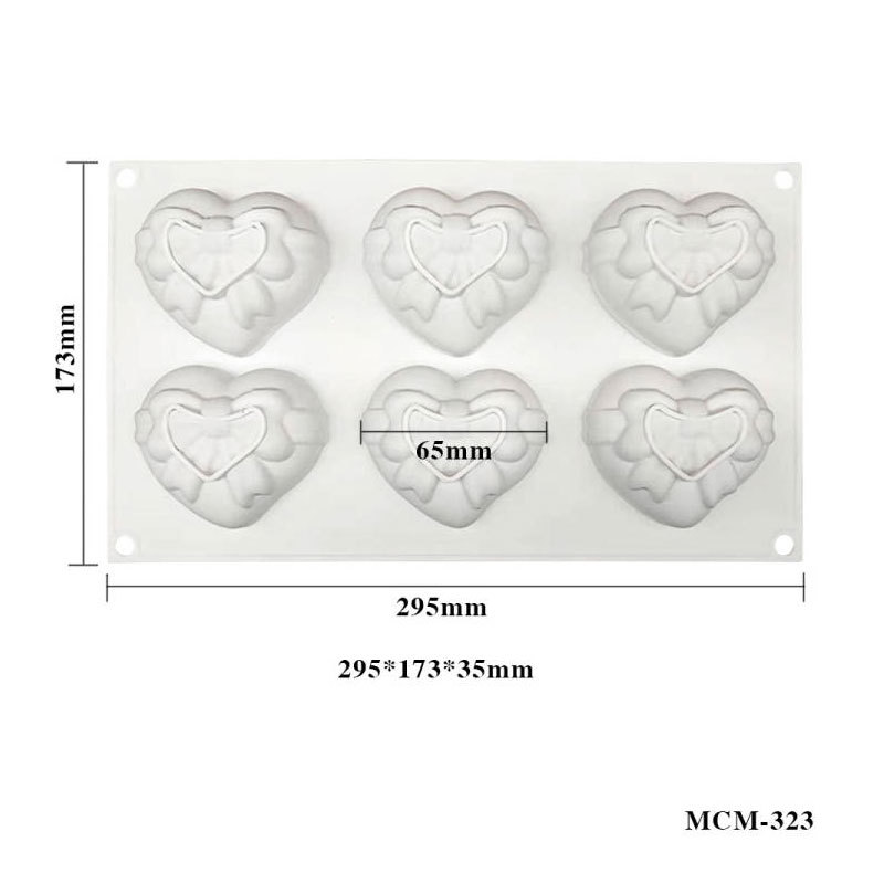แม่พิมพ์ซิลิโคนหัวใจโบว์ 8*3 cm 75g 005246