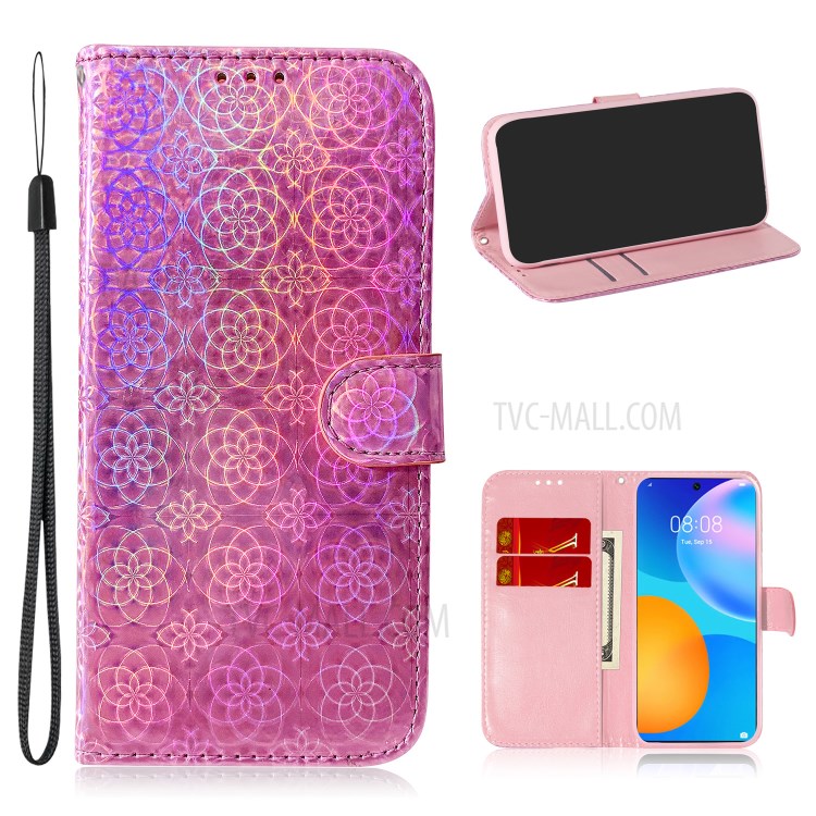 Case Huawei Y7a / Pre-order * เคสกระเป๋าสตางค์หนังลายดอกไม้ ลายดอกไม้เก๋ไก๋ไม่ซ้ำใคร *