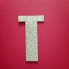 ตัวอักษรกากเพชรสีเงิน ขนาด 5 ซม อักษร T